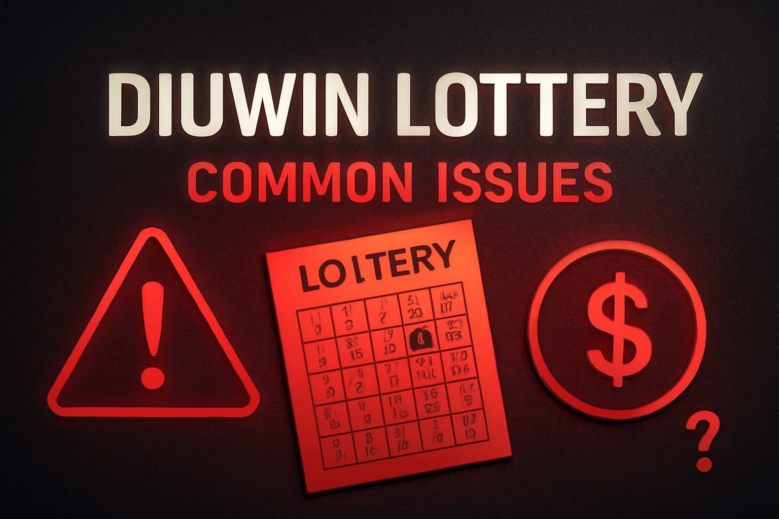 Informational scene depicting common issues related to Diuwin Lottery.