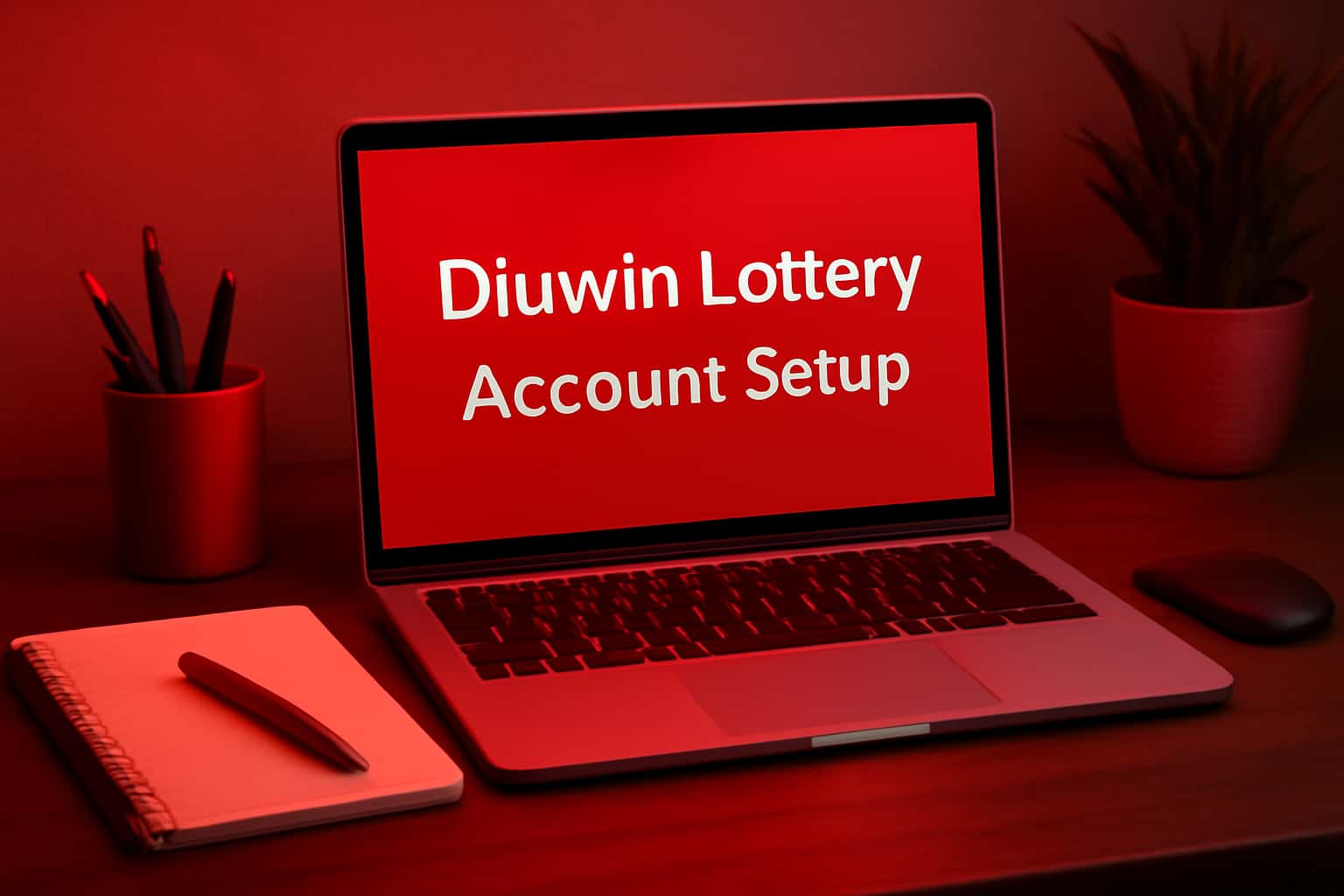 An informational setup scene for Diuwin Lottery account creation.