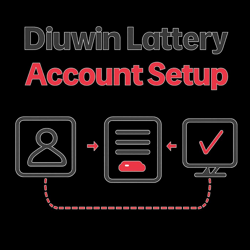 Diagram illustrating the steps for Diuwin Lottery Account Setup.