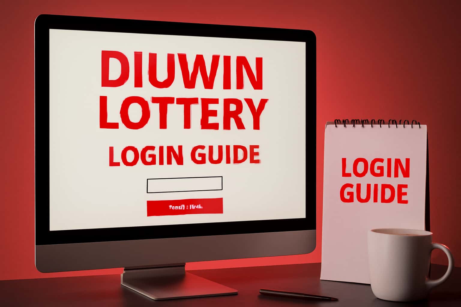An informative scene illustrating the Diuwin Lottery Login Guide with a focus on accessibility and security.