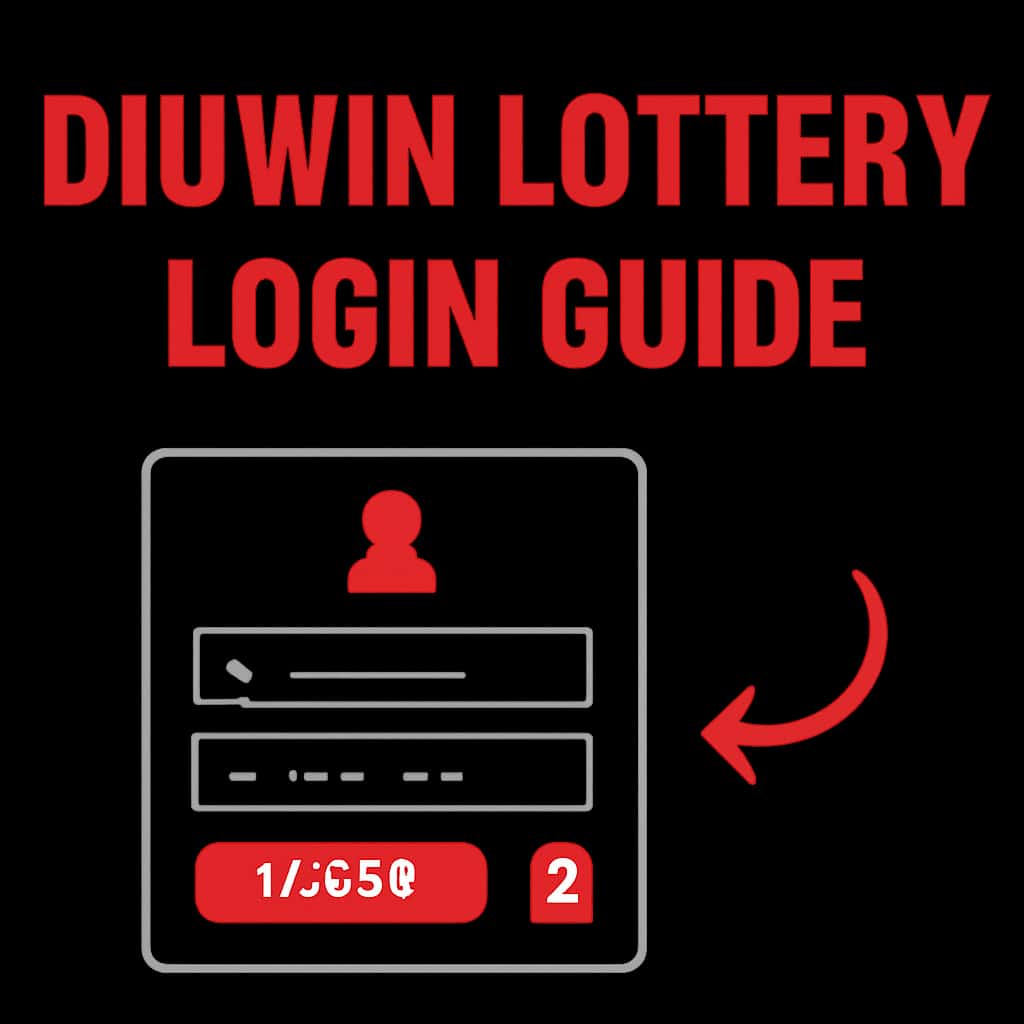 An educational diagram illustrating the login process for Diuwin Lottery.