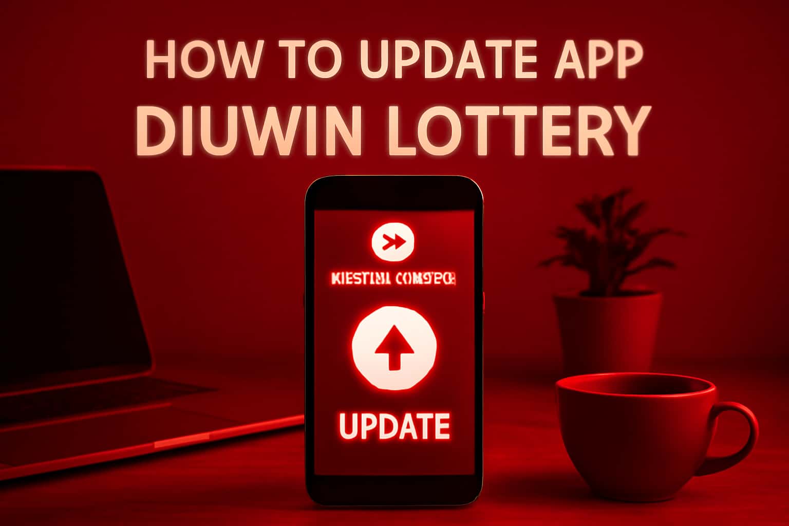 An informative visual on updating the Diuwin Lottery App.