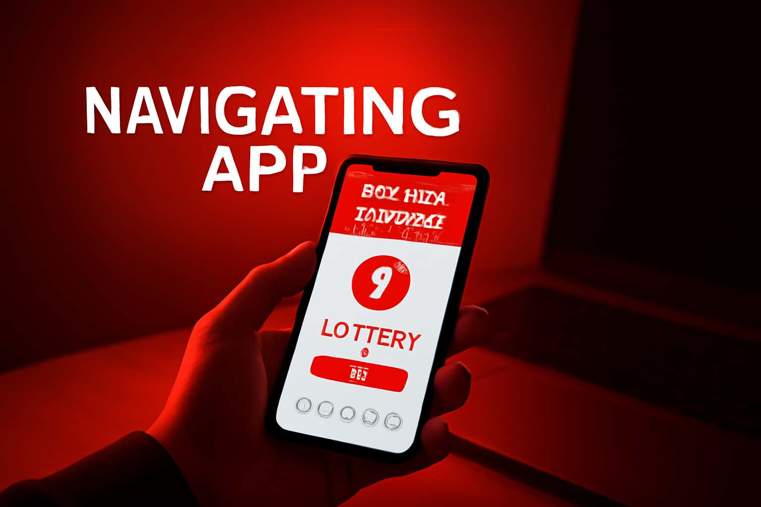 A visual representation of the Diuwin Lottery App navigation scene.