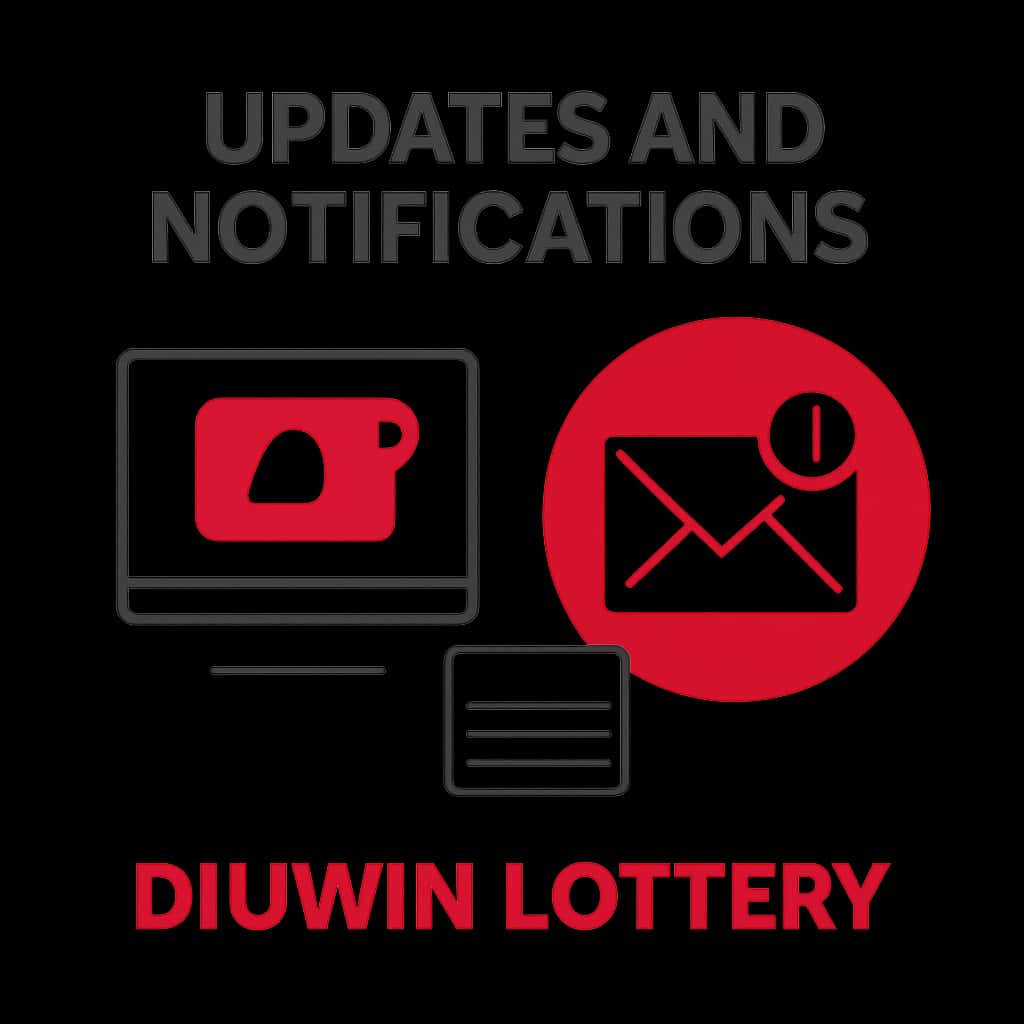 An educational diagram illustrating the various updates and notifications users can receive from Diuwin Lottery.